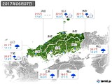 2017年06月07日の中国地方の実況天気