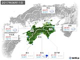 2017年06月11日の四国地方の実況天気