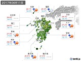 2017年06月11日の九州地方の実況天気