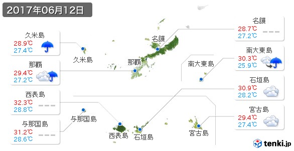 沖縄県(2017年06月12日の天気