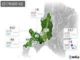 2017年06月14日の道央の実況天気