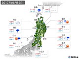 2017年06月16日の東北地方の実況天気