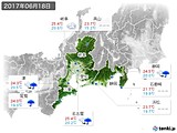 2017年06月18日の東海地方の実況天気