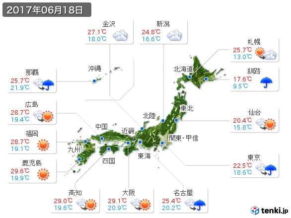 (2017年06月18日の天気