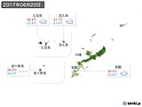 2017年06月20日の沖縄地方の実況天気