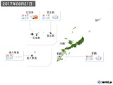 2017年06月21日の沖縄地方の実況天気
