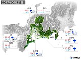 2017年06月21日の東海地方の実況天気