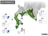 2017年06月21日の道南の実況天気