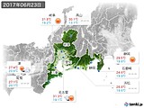 2017年06月23日の東海地方の実況天気