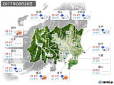 2017年06月28日の関東・甲信地方の実況天気