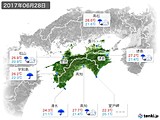 2017年06月28日の四国地方の実況天気