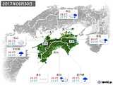 2017年06月30日の四国地方の実況天気