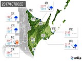 2017年07月02日の道東の実況天気