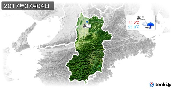 奈良県(2017年07月04日の天気