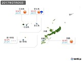 実況天気(2017年07月05日)