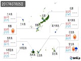 実況天気(2017年07月05日)