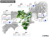 2017年07月10日の近畿地方の実況天気