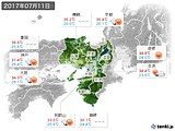 2017年07月11日の近畿地方の実況天気