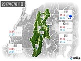 2017年07月11日の長野県の実況天気