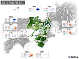 2017年07月12日の近畿地方の実況天気