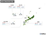 2017年07月17日の沖縄地方の実況天気