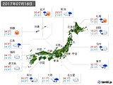 2017年07月18日の実況天気