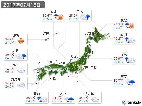 (2017年07月18日の天気