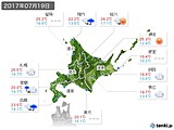 2017年07月19日の北海道地方の実況天気