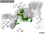 2017年07月21日の東海地方の実況天気