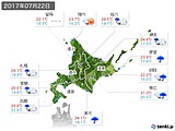 2017年07月22日の北海道地方の実況天気