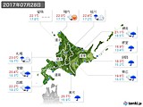 2017年07月28日の北海道地方の実況天気