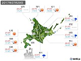 2017年07月29日の北海道地方の実況天気