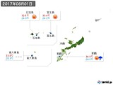 実況天気(2017年08月01日)