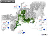 2017年08月07日の東海地方の実況天気