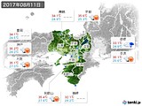 2017年08月11日の近畿地方の実況天気
