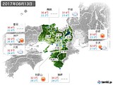 2017年08月13日の近畿地方の実況天気
