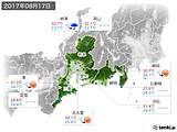 2017年08月17日の東海地方の実況天気