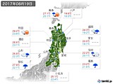 2017年08月19日の東北地方の実況天気