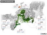 2017年08月20日の東海地方の実況天気