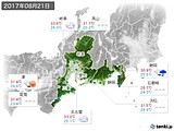 2017年08月21日の東海地方の実況天気