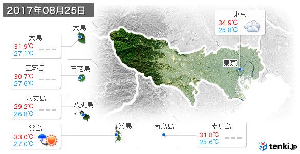 東京都(2017年08月25日の天気