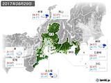 2017年08月29日の東海地方の実況天気