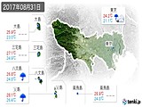 2017年08月31日の東京都の実況天気