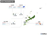2017年09月01日の沖縄地方の実況天気