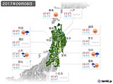 2017年09月08日の東北地方の実況天気