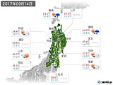 2017年09月14日の東北地方の実況天気