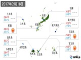 2017年09月18日の沖縄県の実況天気