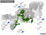 2017年09月27日の東海地方の実況天気