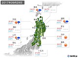 2017年09月29日の東北地方の実況天気