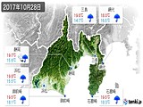 2017年10月28日の静岡県の実況天気